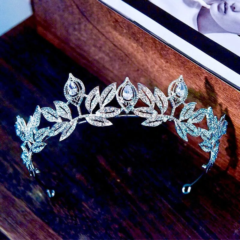 "Maxine" - Silver Cubic Zirconia Bridal Tiara