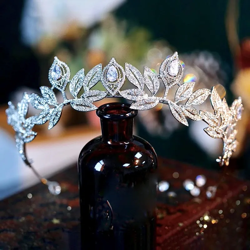 "Maxine" - Silver Cubic Zirconia Bridal Tiara