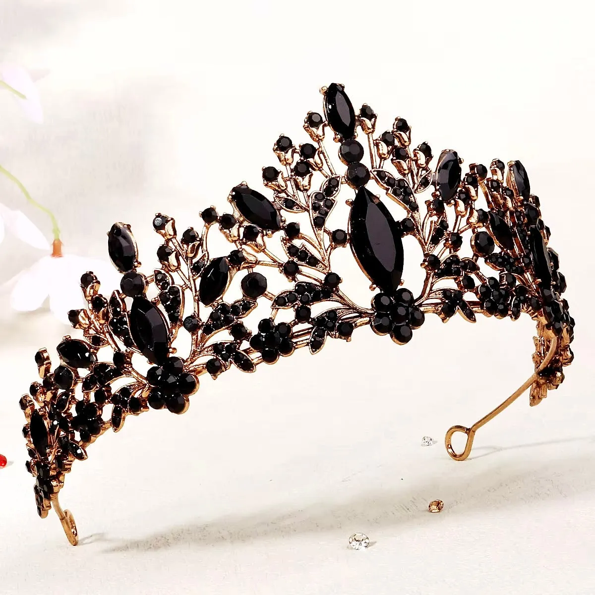 "Sigrid" - Victorian Gothic Black Bridal Tiara
