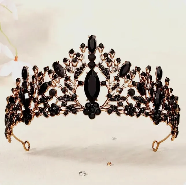 "Sigrid" - Victorian Gothic Black Bridal Tiara