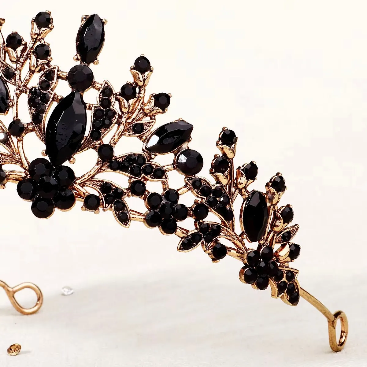 "Sigrid" - Victorian Gothic Black Bridal Tiara