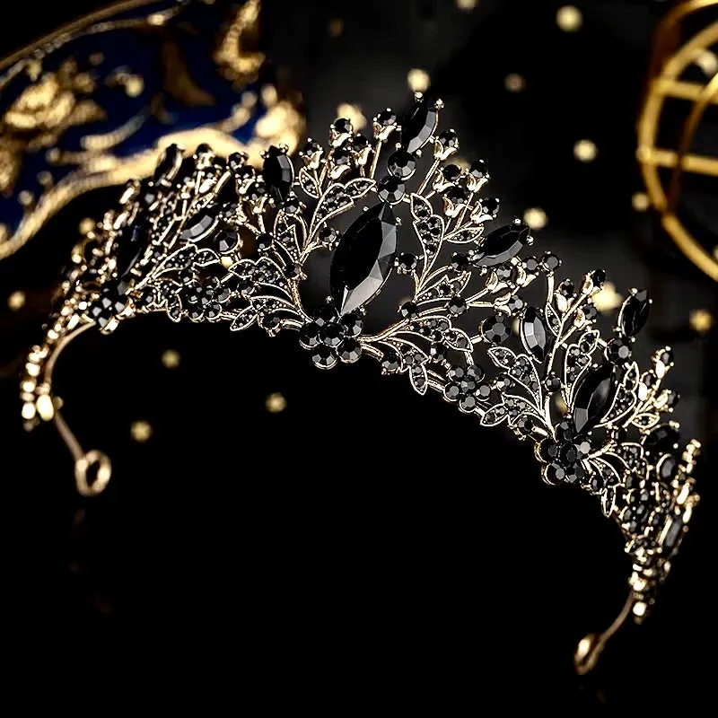 "Sigrid" - Victorian Gothic Black Bridal Tiara