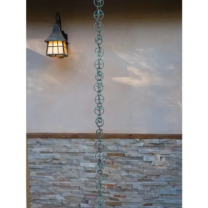 Rain Chain Copper Bird in a Cage- Patina