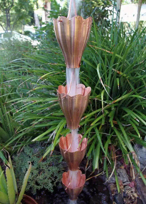 Rain Chain XL Scallop Cup in Copper