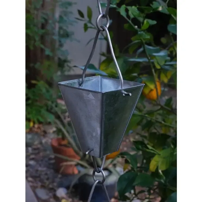 Rain Chains Square Tapered Cups-Aluminum