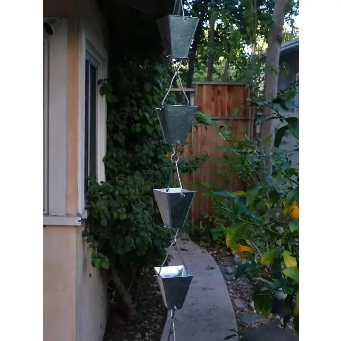 Rain Chains Square Tapered Cups-Aluminum