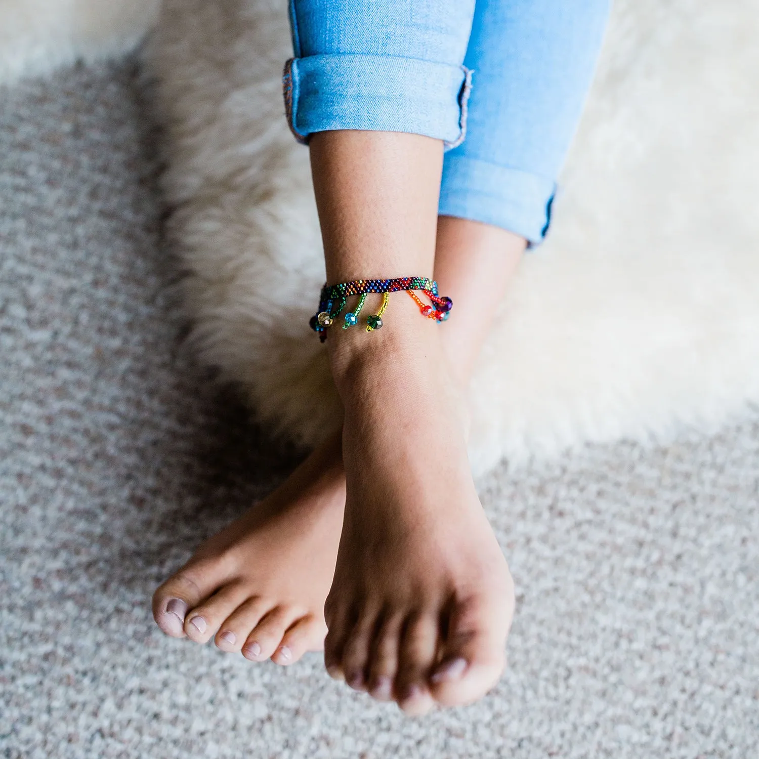 Rainbow Beach Ball Anklet