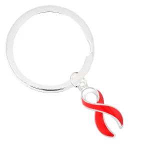 Red Ribbon Split Style Key Chains