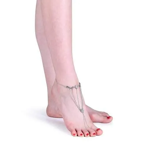 Retro Women's Anklet Jewelry Flower Barefoot Anklet