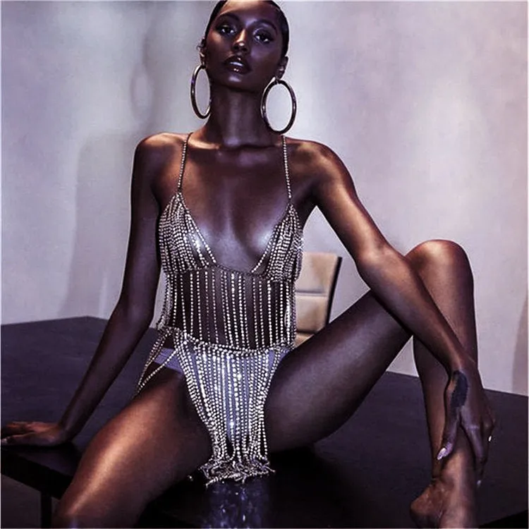 Rhinestone Belly Dress Body Chain