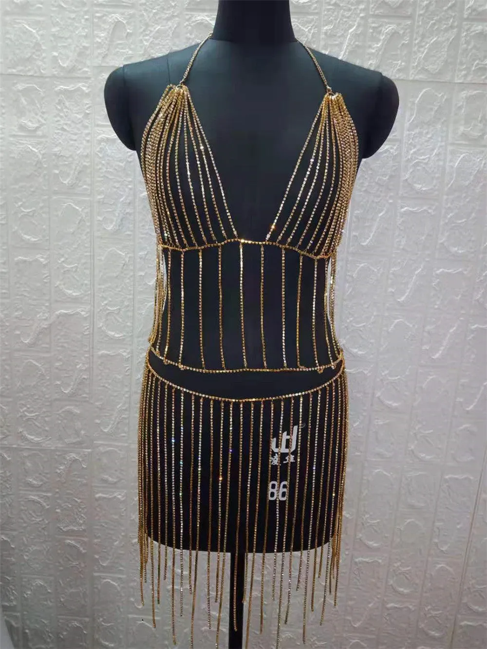 Rhinestone Belly Dress Body Chain