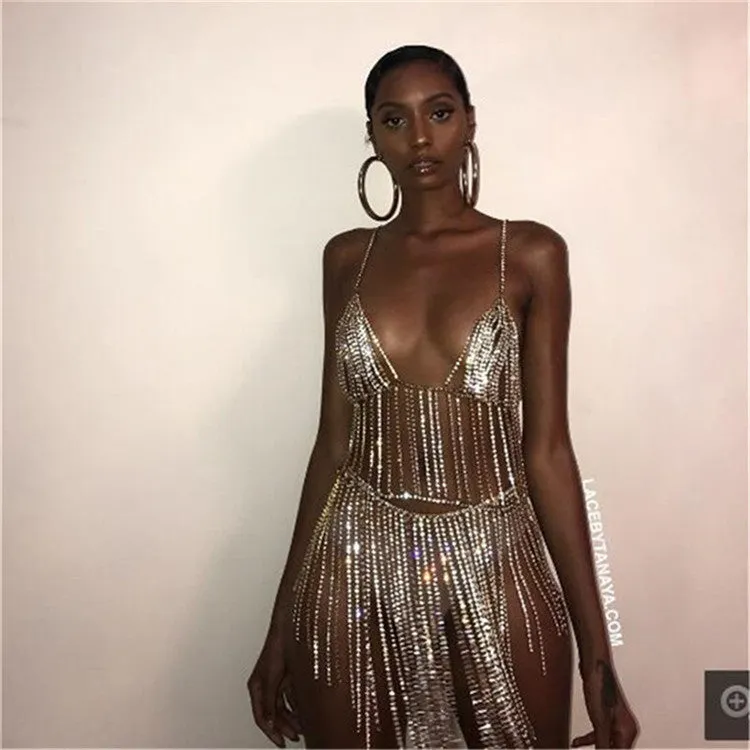 Rhinestone Belly Dress Body Chain