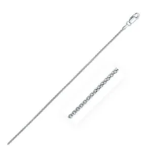 Rhodium Plated 1.8mm Sterling Silver Popcorn Style Chain, size 16''