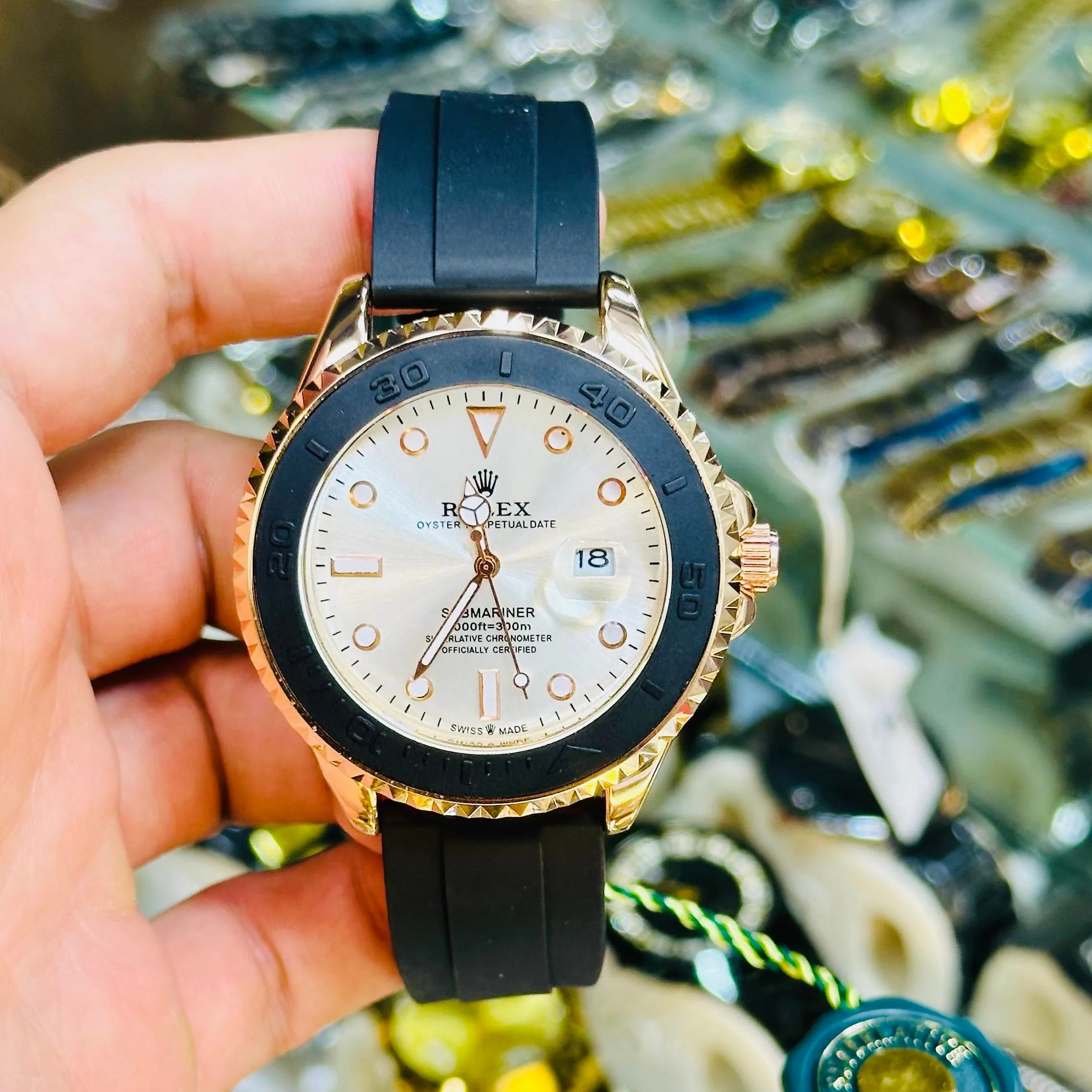 Rolex Yacht-Master Inspired Watch - Gents Collection with Rubber Belt