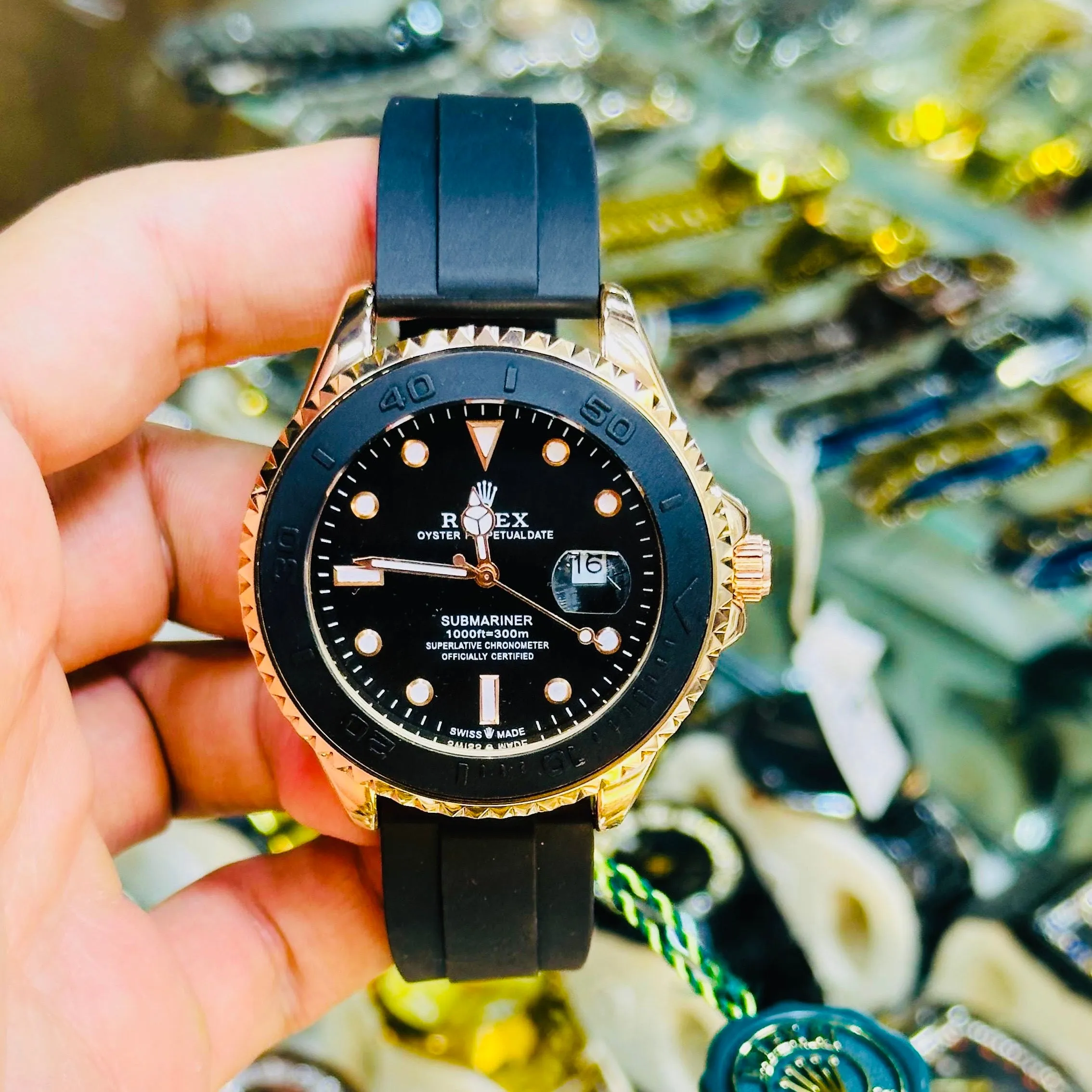 Rolex Yacht-Master Inspired Watch - Gents Collection with Rubber Belt