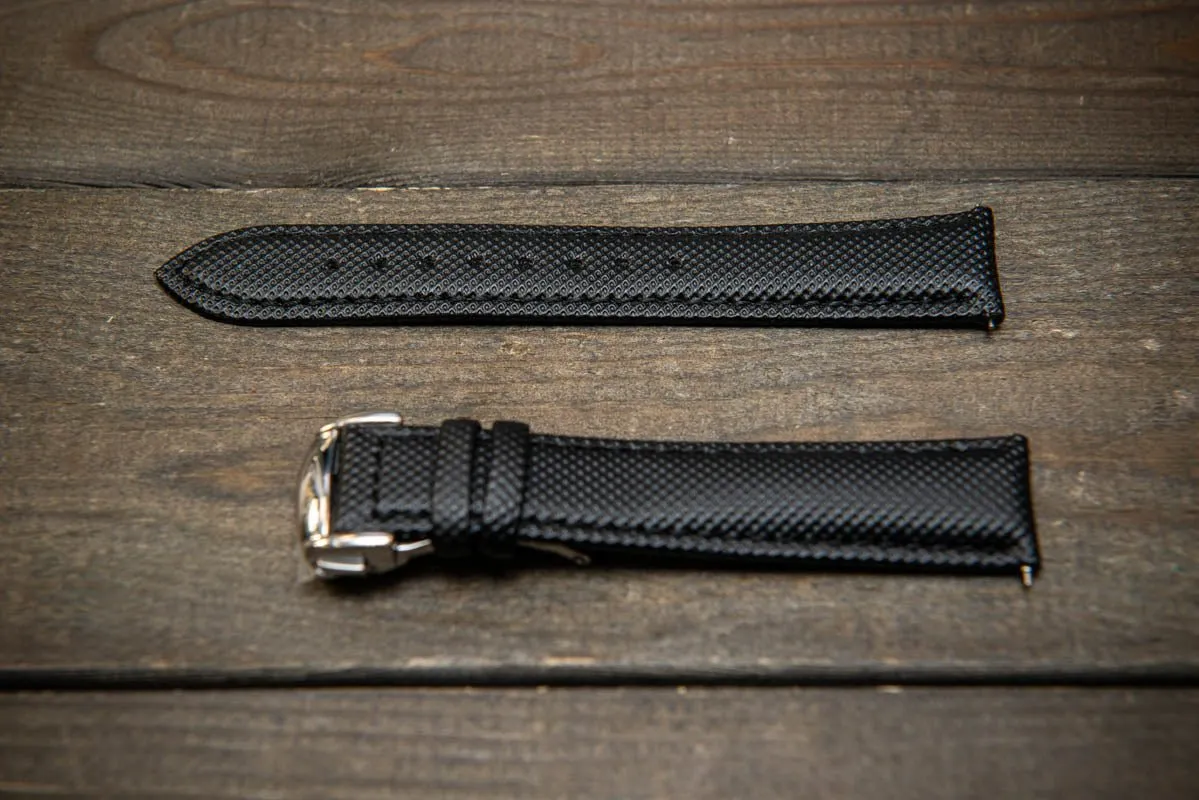 Sailcloth quick-release watch strap for Omega watches with Omega style clasp. Watch lugs: 22x20 mm, 21x20 mm, 20x18 mm, 19x18 mm