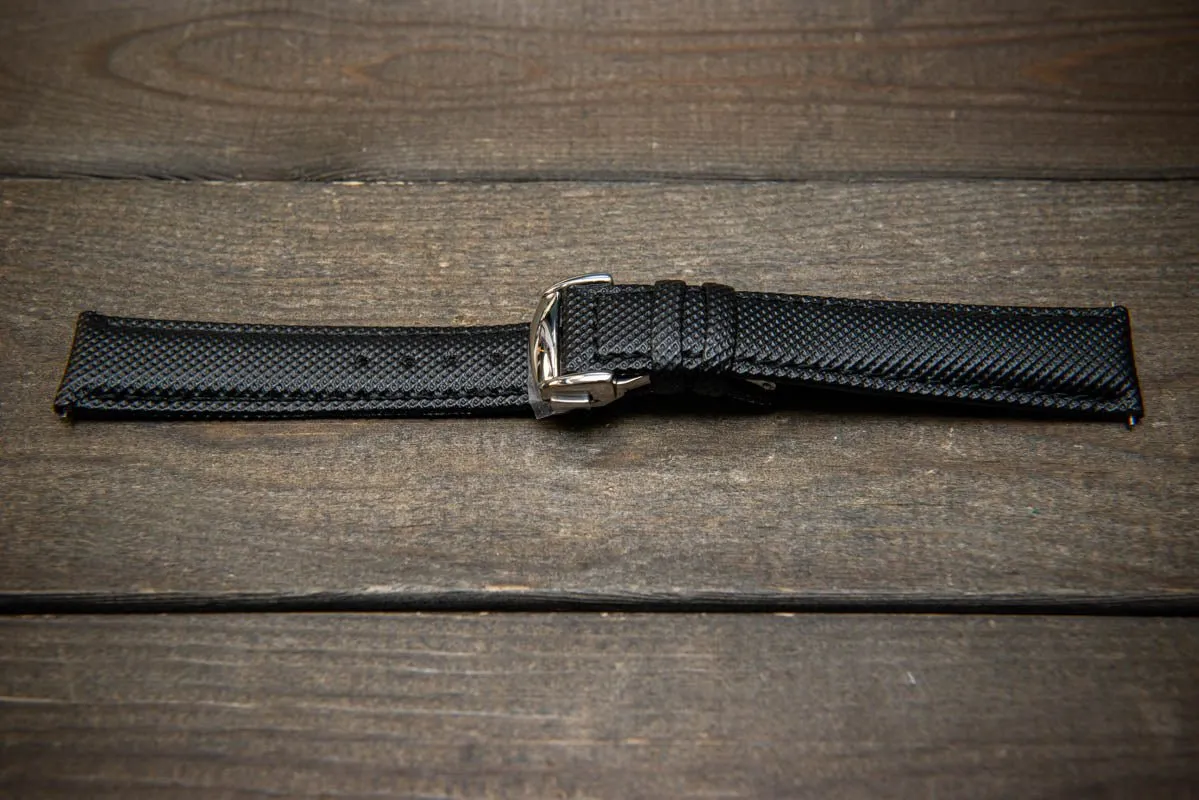 Sailcloth quick-release watch strap for Omega watches with Omega style clasp. Watch lugs: 22x20 mm, 21x20 mm, 20x18 mm, 19x18 mm