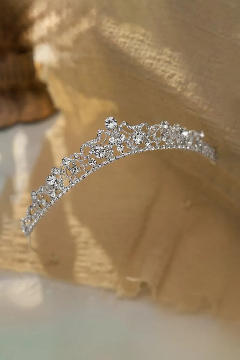 Silver Crystal Wedding Tiara for Women
