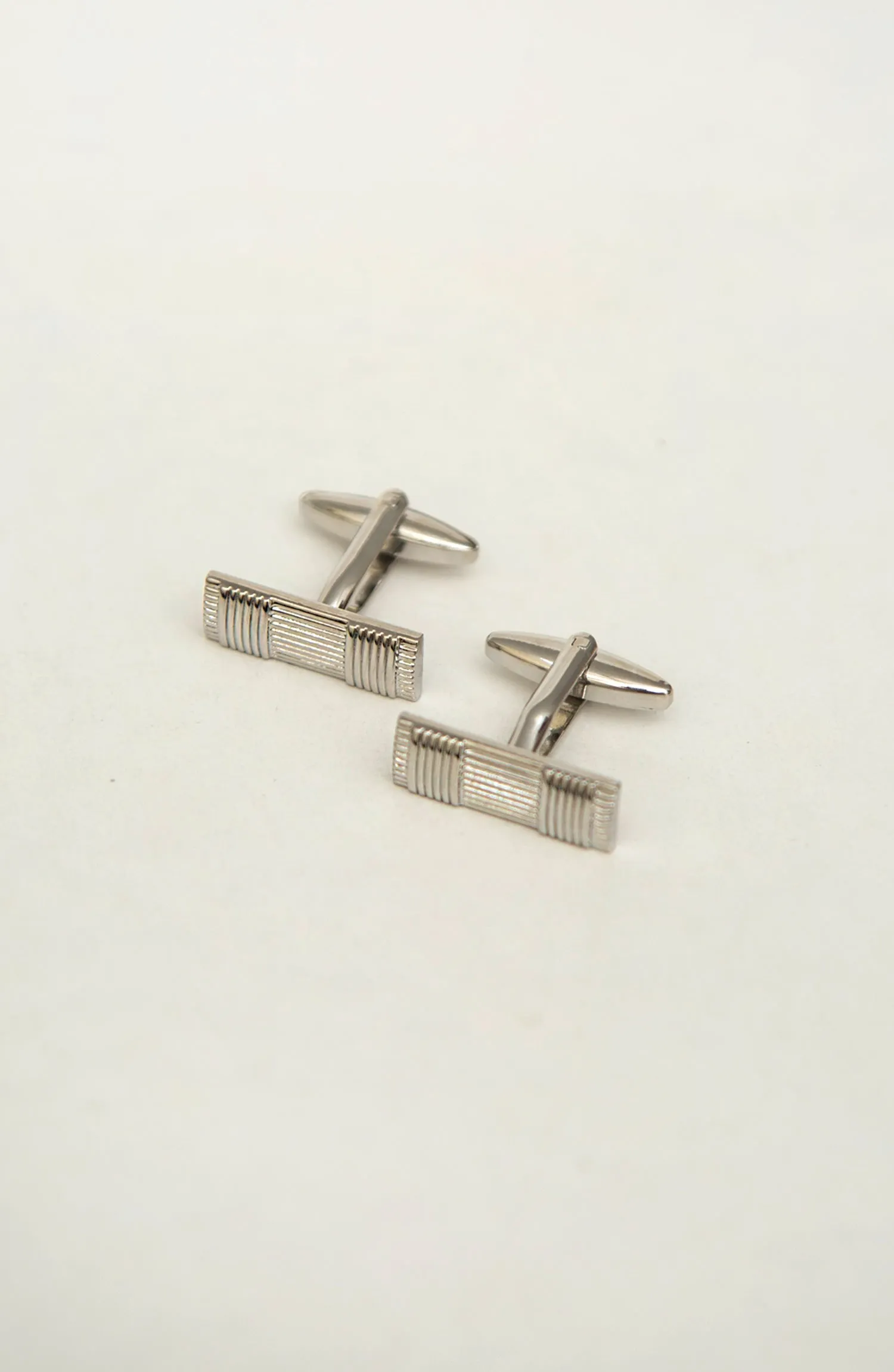 Silver Textured Bar Cufflinks