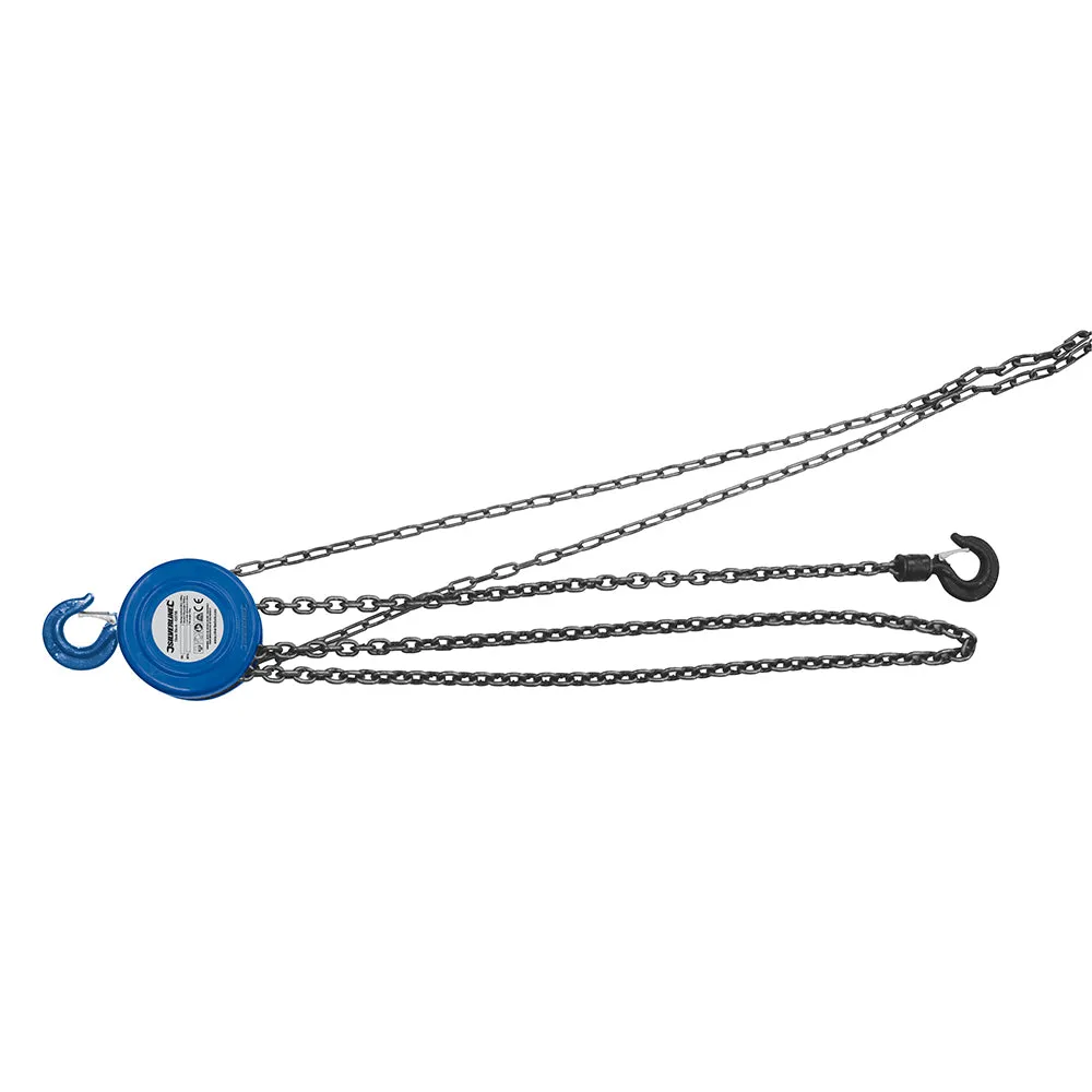 Silverline 633705 Chain Block 1000kg / 2.5m Lift Height