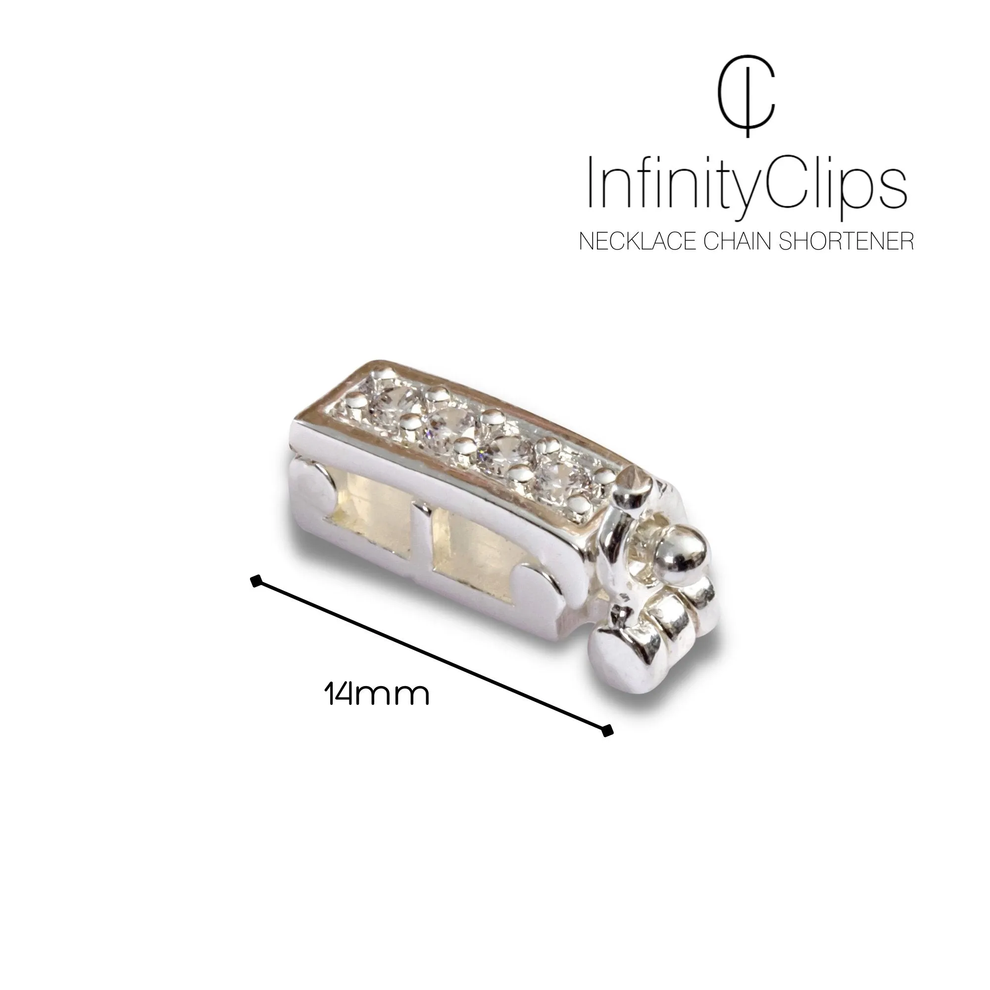 Small Rhodium Silver Classic Shortener