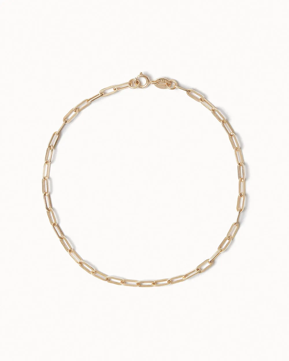 Solid Gold Paper Chain Bracelet