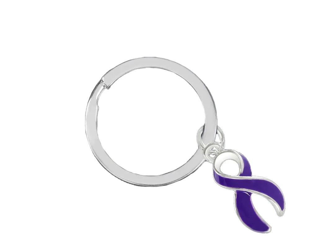 Split Style Purple Ribbon Key Chains
