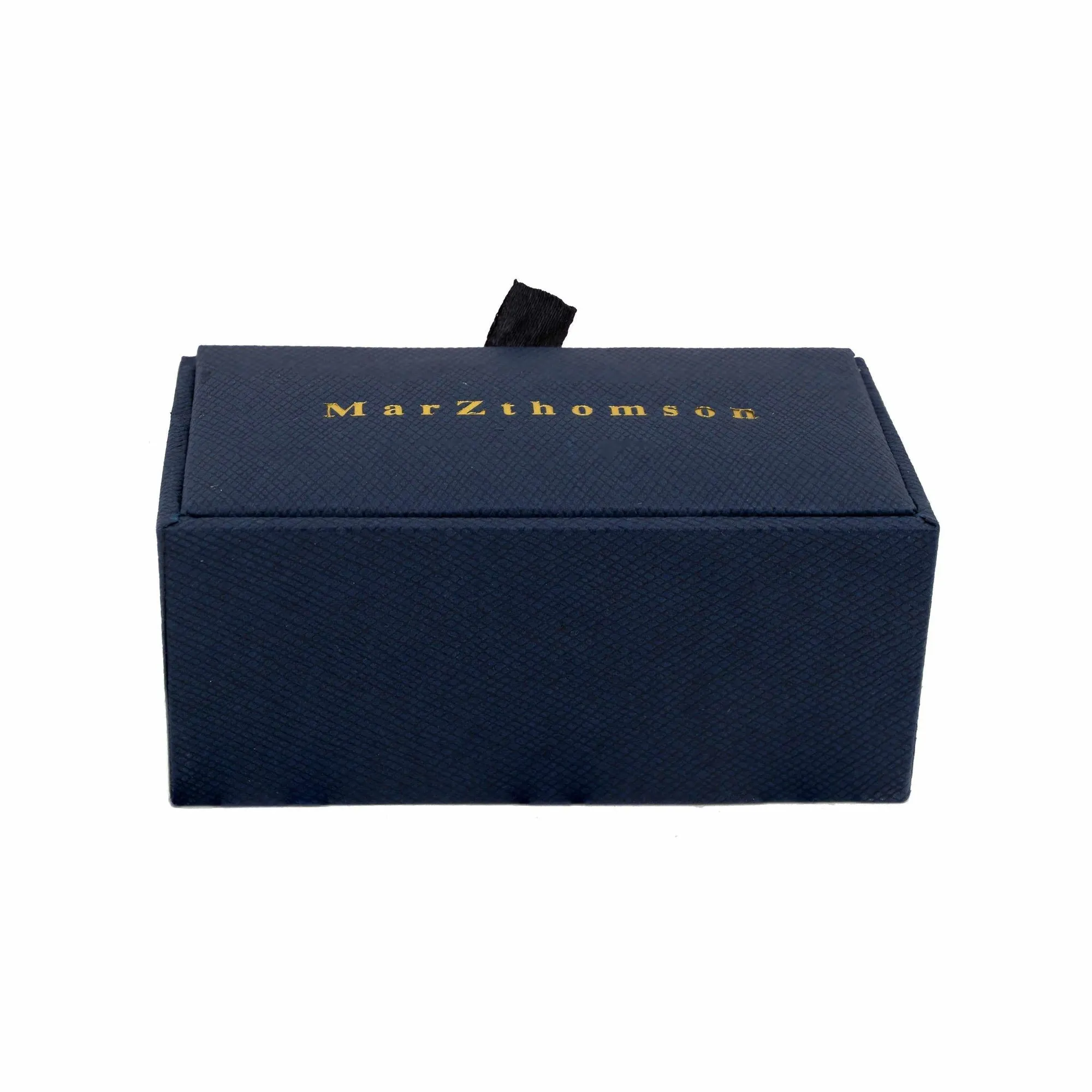 Square Cufflinks with Silver Brushed Center and Screw Detail Cufflinks