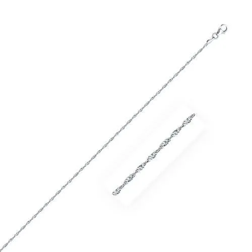 Sterling Silver 1.6mm Singapore Style Chain, size 20''