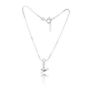 Sterling Silver 26cm Dove Charm Anklet