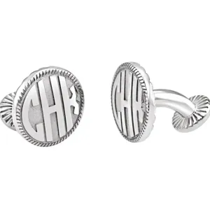 Sterling Silver 3-Letter Block Monogram Cuff Links