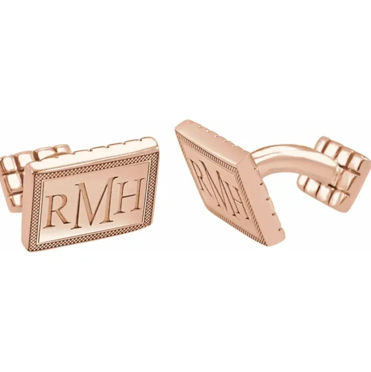 Sterling Silver 3-Letter Serif Monogram Cuff Links
