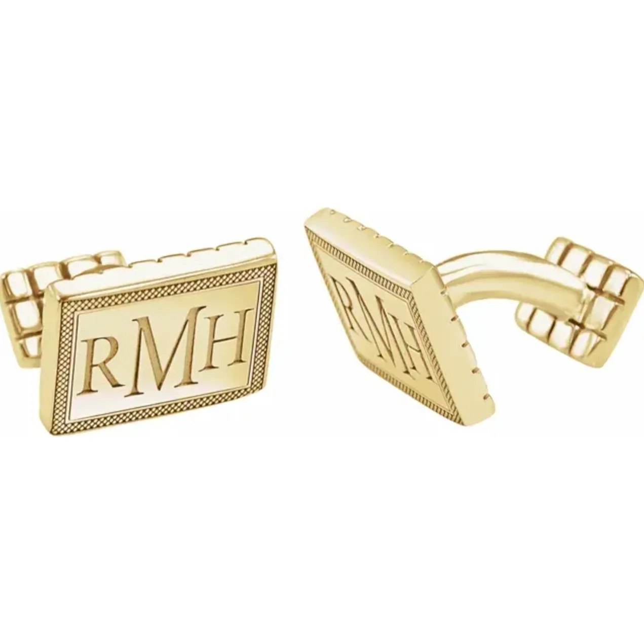 Sterling Silver 3-Letter Serif Monogram Cuff Links