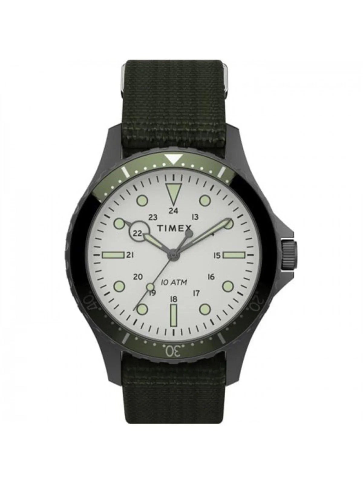 Timex Navi TW2T75500 41mm Gunmetal Green Fabric Strap
