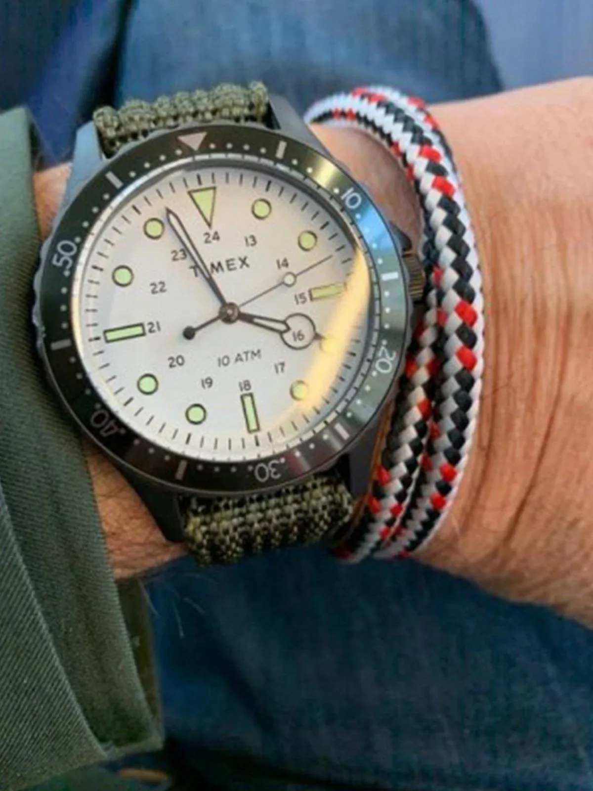 Timex Navi TW2T75500 41mm Gunmetal Green Fabric Strap