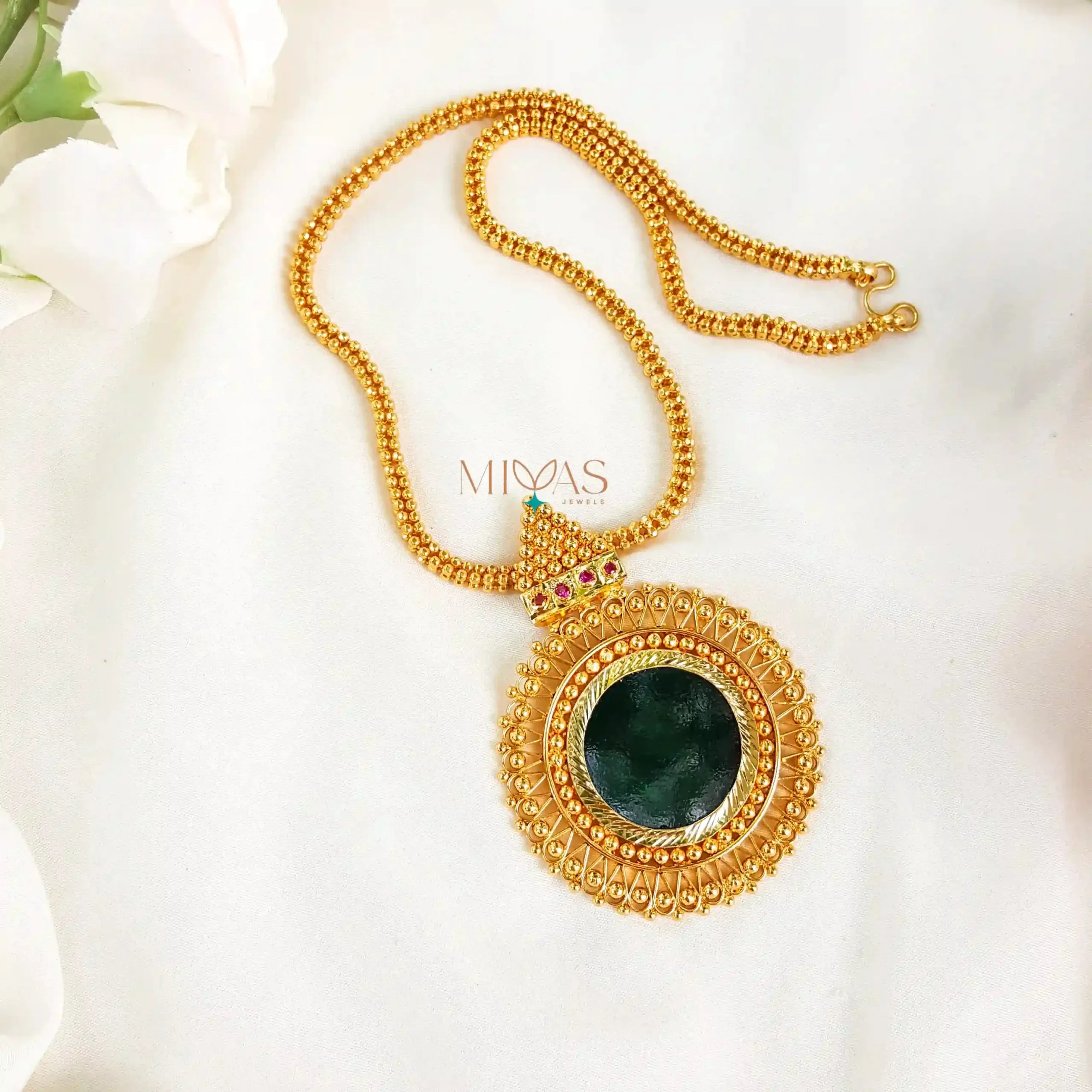 Traditional Palakka Kerala Style Gold Look Pendant Chain
