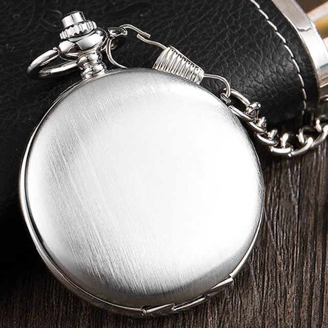 Unisex Vintage Mechanical Pocket Hand Wind Steampunk Necklace Watch