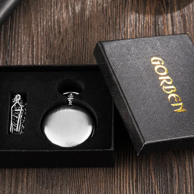 Unisex Vintage Mechanical Pocket Hand Wind Steampunk Necklace Watch