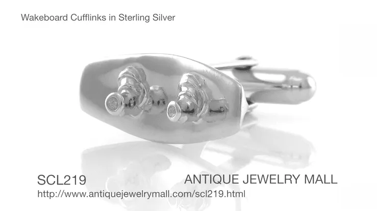 Wakeboard Cufflinks in Sterling Silver