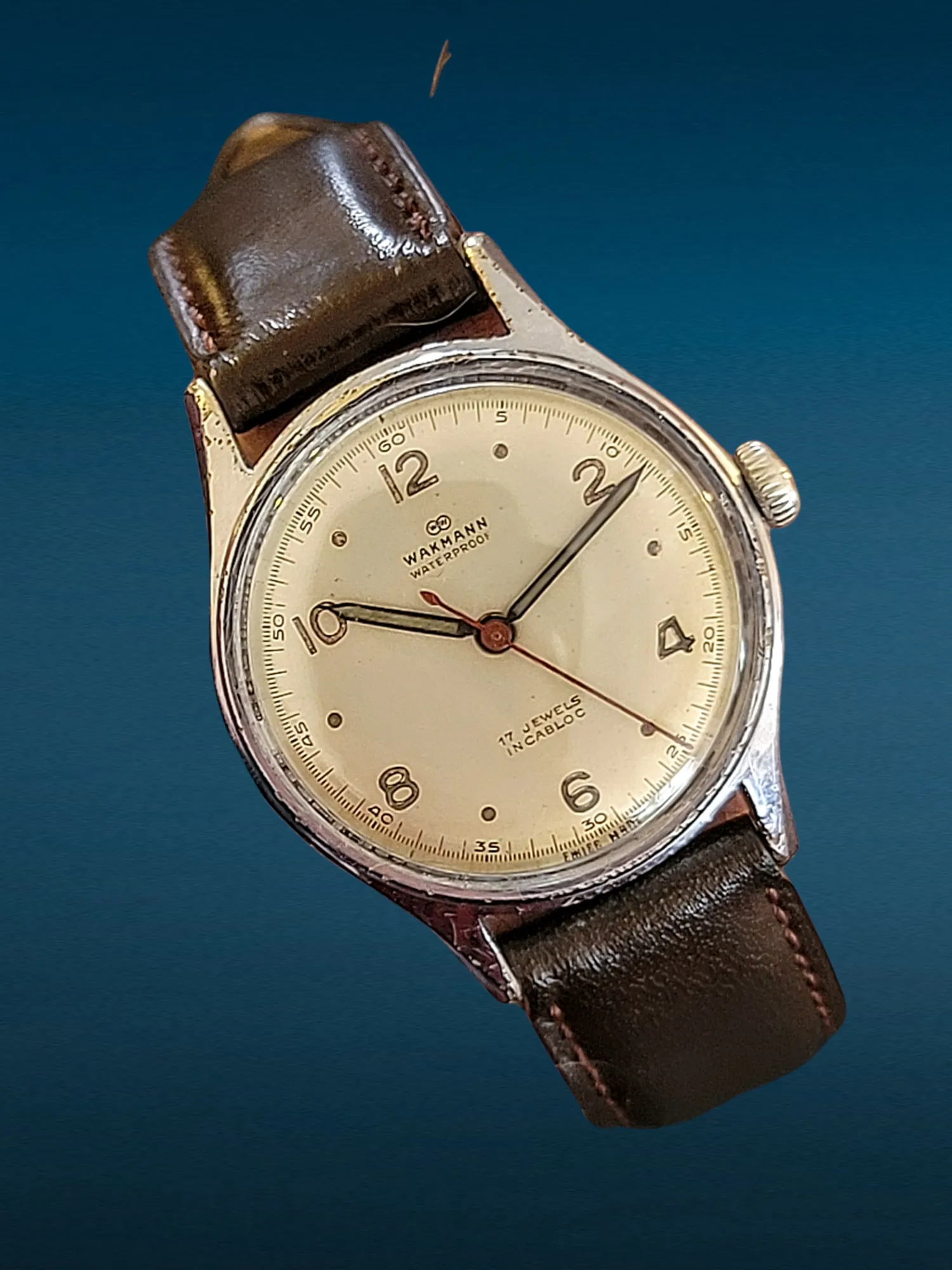 WAKMANN Watch Military Style Cal. BOREL FILS ET Cie. ETA 1080 17 Jewels Swiss