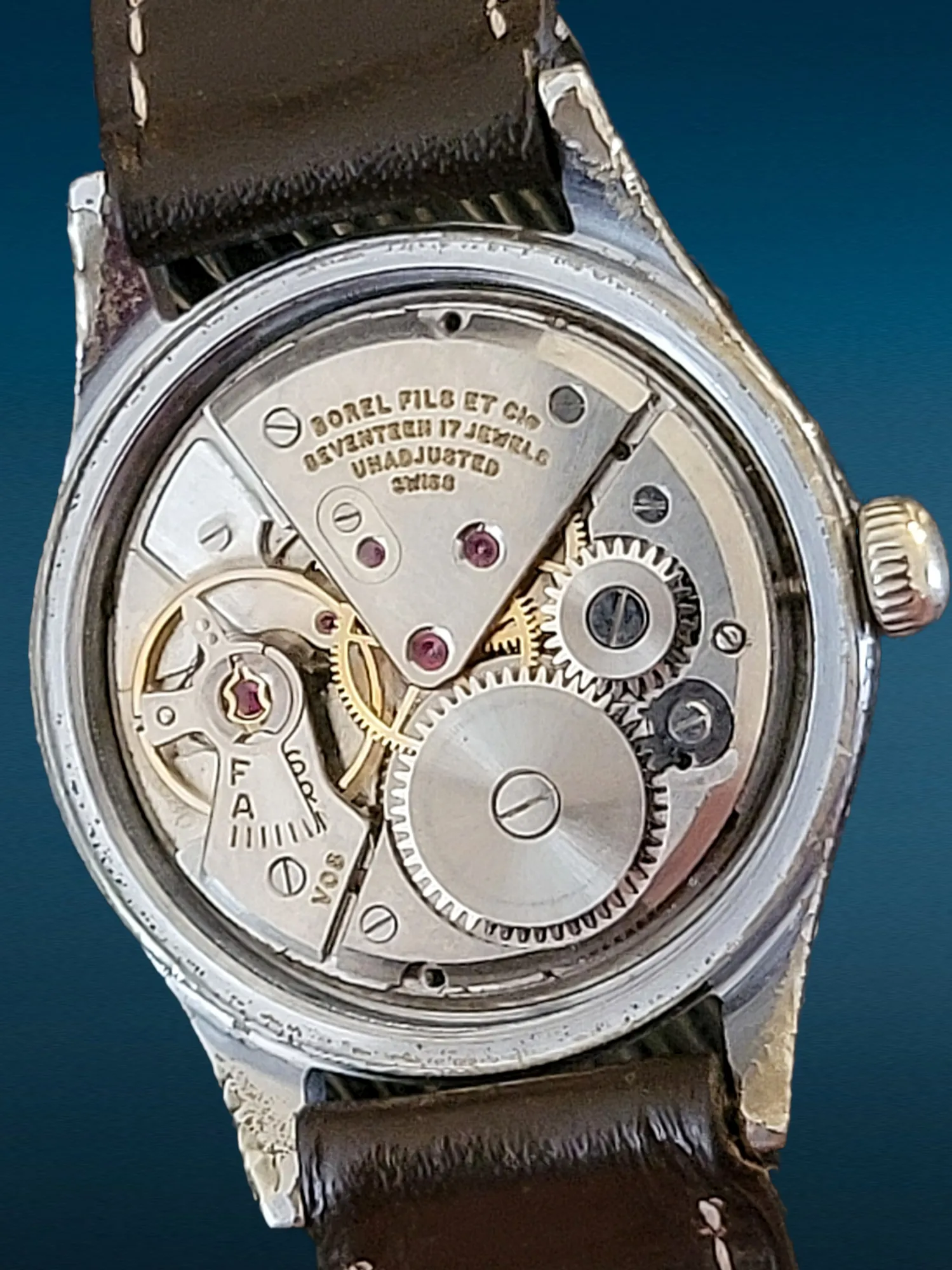 WAKMANN Watch Military Style Cal. BOREL FILS ET Cie. ETA 1080 17 Jewels Swiss