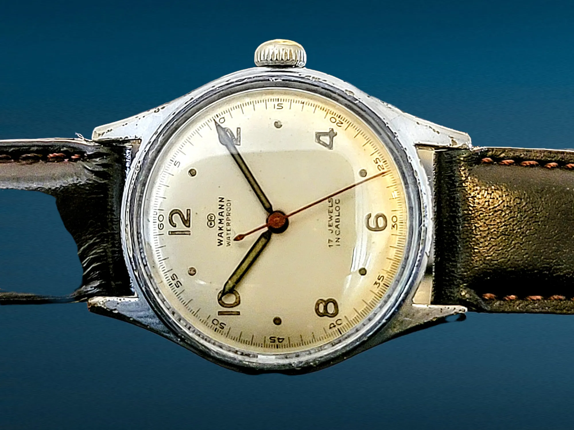 WAKMANN Watch Military Style Cal. BOREL FILS ET Cie. ETA 1080 17 Jewels Swiss