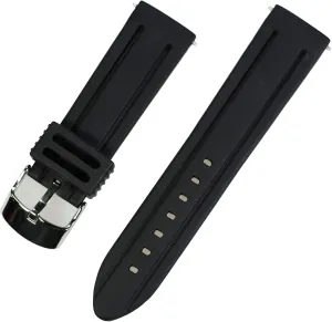 Watch Bands - Soft Silicone watch straps and Stainless Steel Interchangeable Watch Band Straps,Width -24mm,22mm,20mm,18mm Silky Soft Rubber Watch Bands