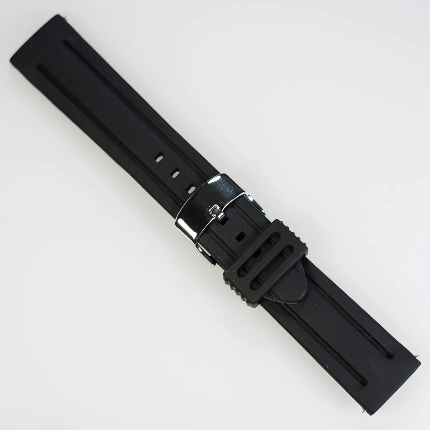 Watch Bands - Soft Silicone watch straps and Stainless Steel Interchangeable Watch Band Straps,Width -24mm,22mm,20mm,18mm Silky Soft Rubber Watch Bands