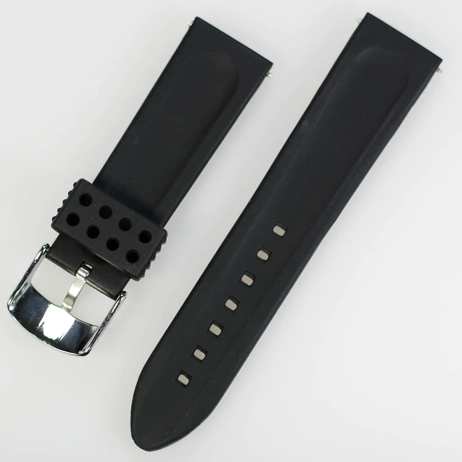 Watch Bands - Soft Silicone watch straps and Stainless Steel Interchangeable Watch Band Straps,Width -24mm,22mm,20mm,18mm Silky Soft Rubber Watch Bands