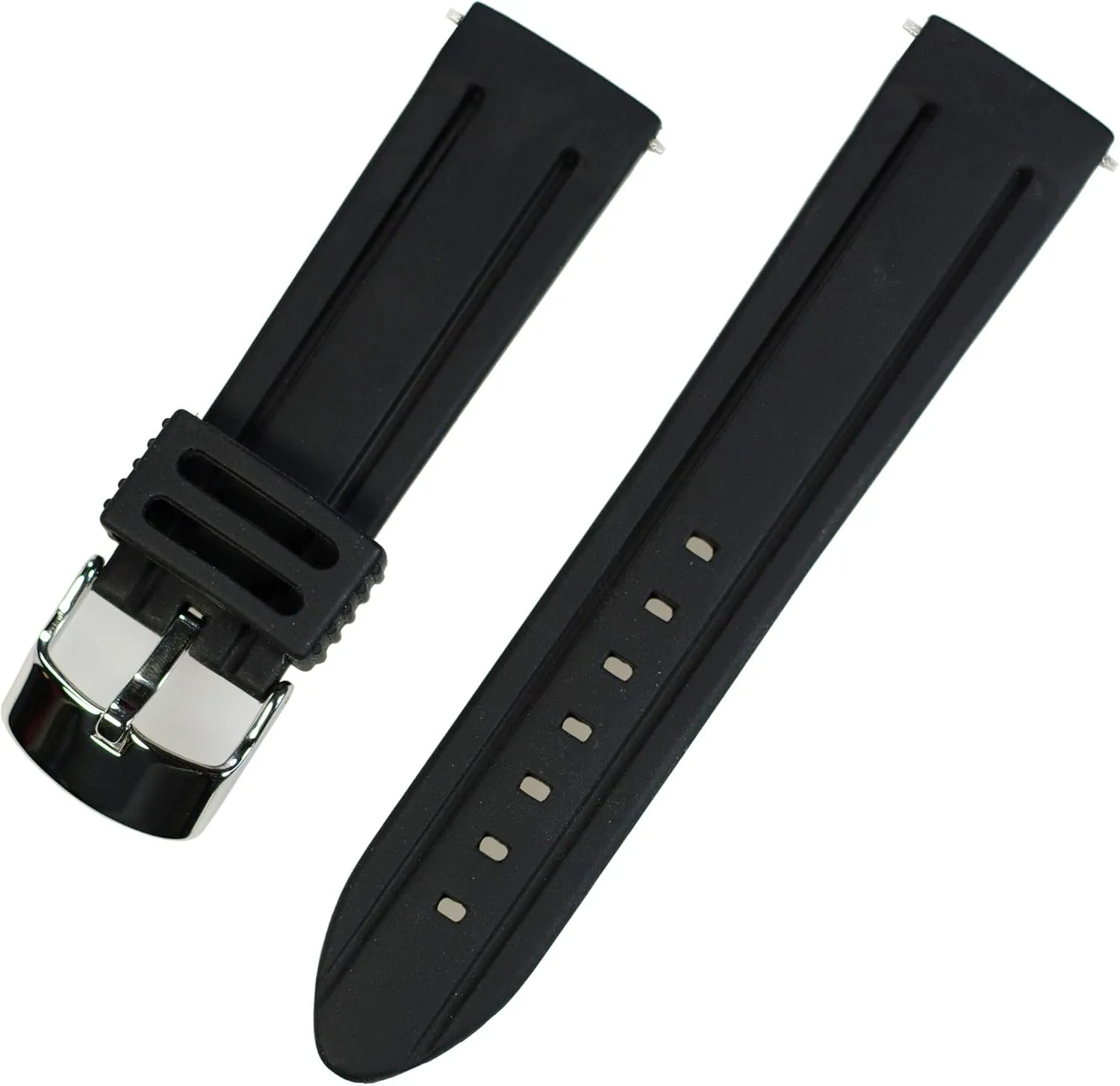 Watch Bands - Soft Silicone watch straps and Stainless Steel Interchangeable Watch Band Straps,Width -24mm,22mm,20mm,18mm Silky Soft Rubber Watch Bands
