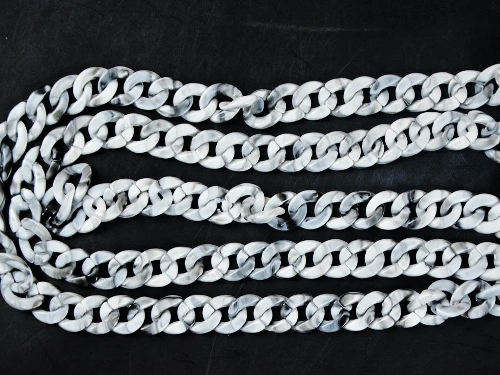 White Black Circular Acrylic Chains