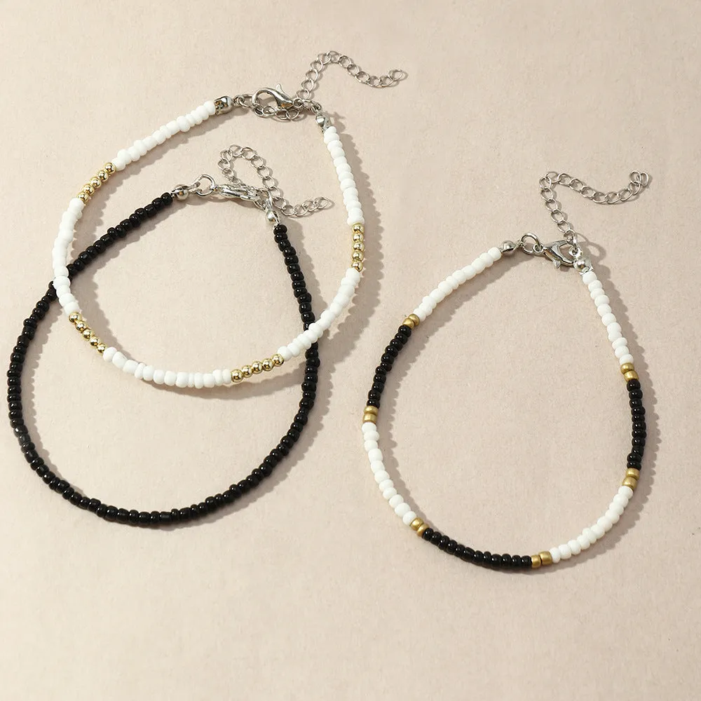 Wholesale Boho Ethnic Color Rice Bead AnkletJDC-AS-NZ013