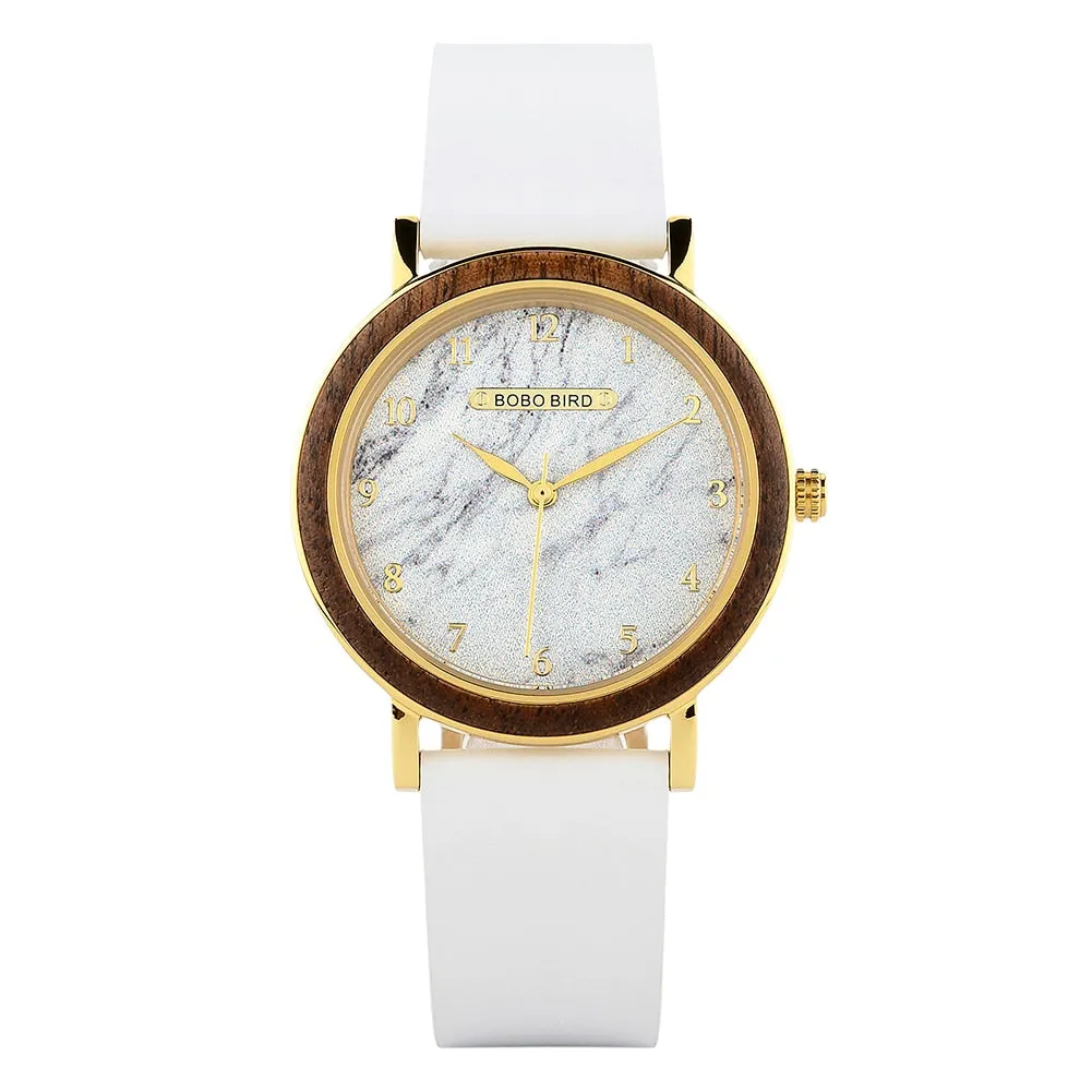 Women Watch Female Alloy Wristwatch Casual fashion Quartz Timepiece Clock Wooden