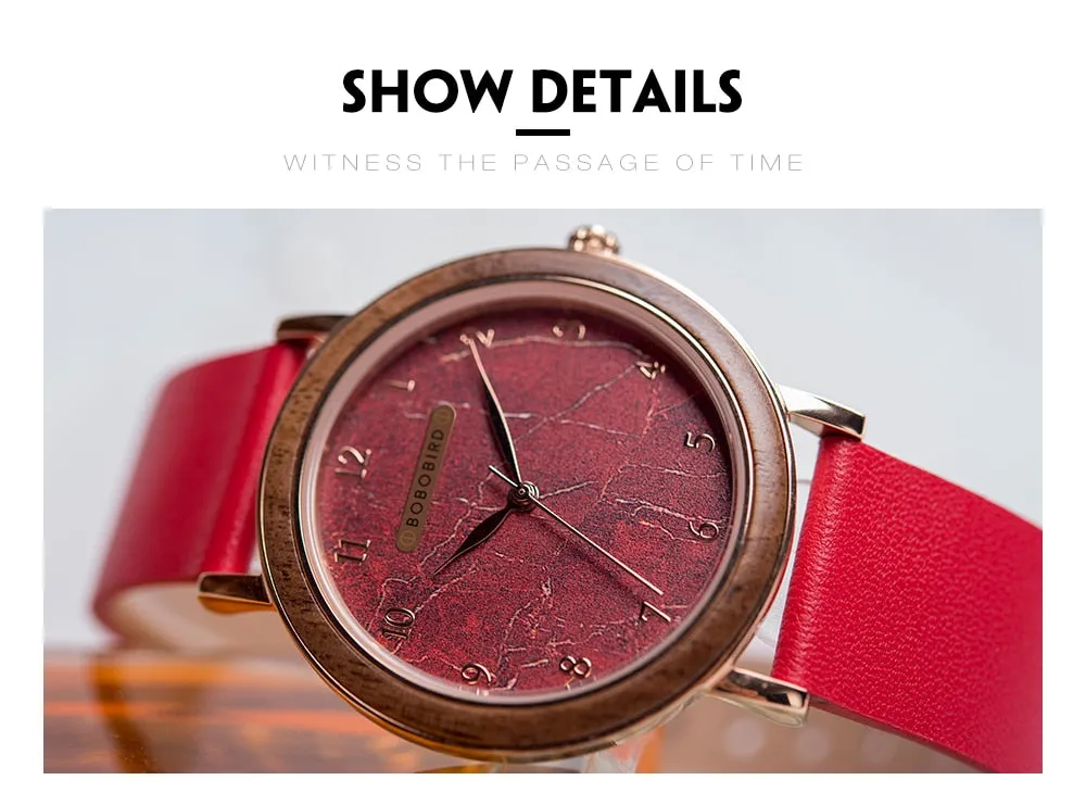 Women Watch Female Alloy Wristwatch Casual fashion Quartz Timepiece Clock Wooden